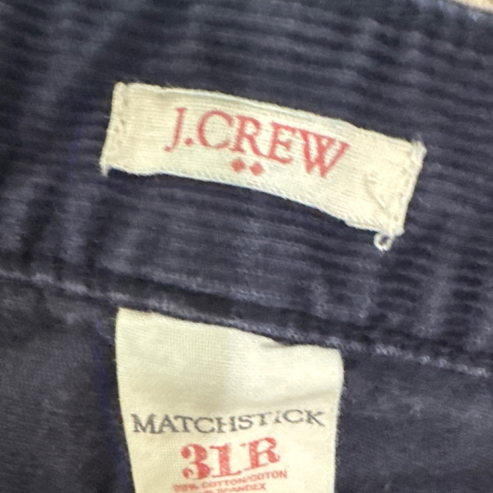 J.Crew Matchstick Corduroy Pants Womens 31R Navy Blue Slim Straight Stretch Mid - Picture 2 of 9
